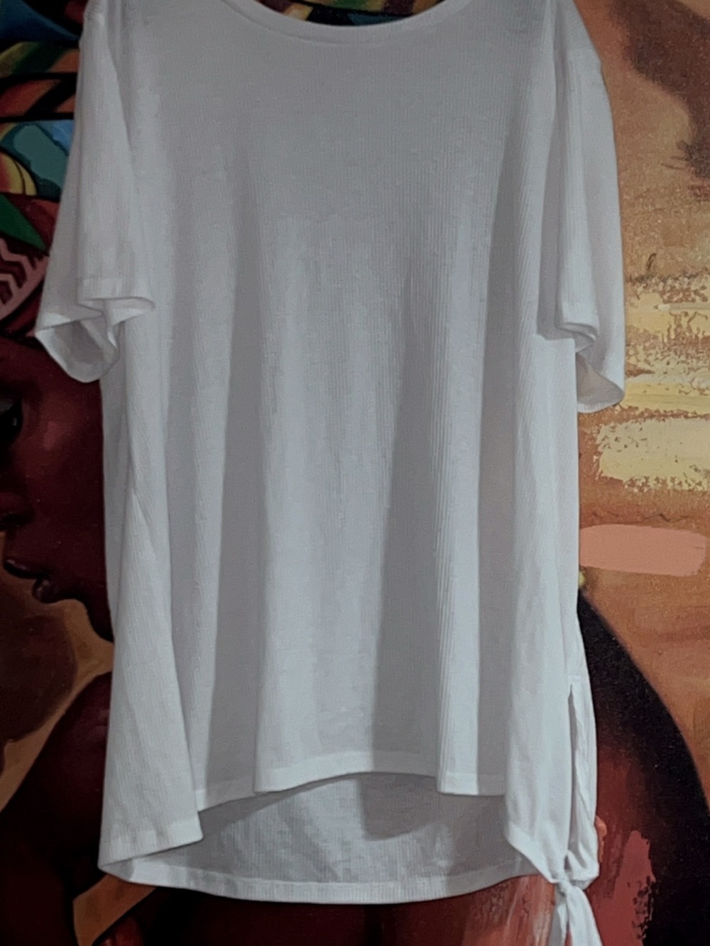 3x ribbed white shirt with tie